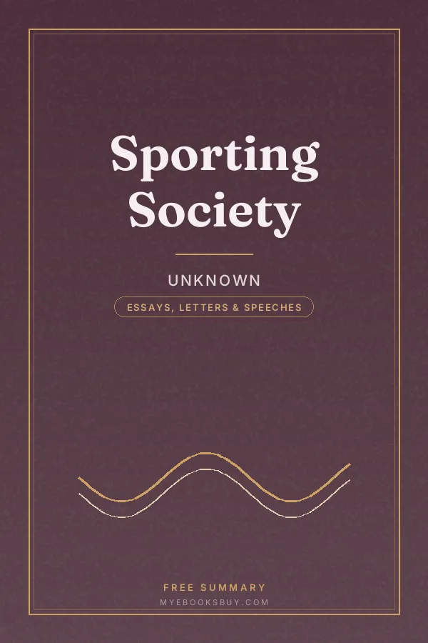 Cover of Sporting Society