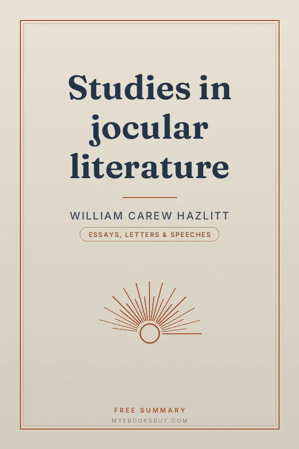 Cover of Studies in jocular literature