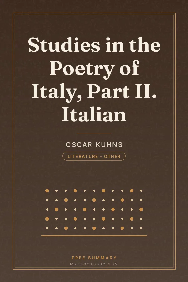 Cover of Studies in the Poetry of Italy, Part II. Italian