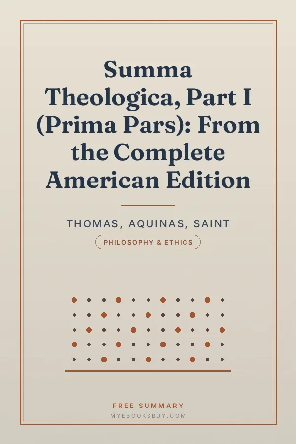 Cover of Summa Theologica, Part I (Prima Pars): From the Complete American Edition