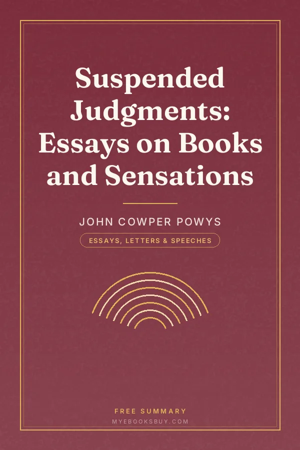 Cover of Suspended Judgments: Essays on Books and Sensations