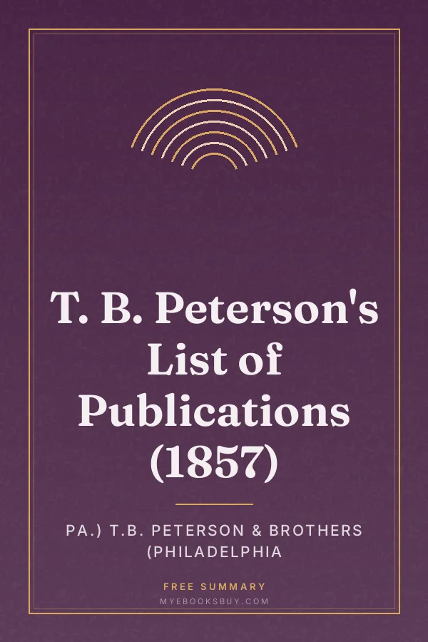 Cover of T. B. Peterson's List of Publications (1857)