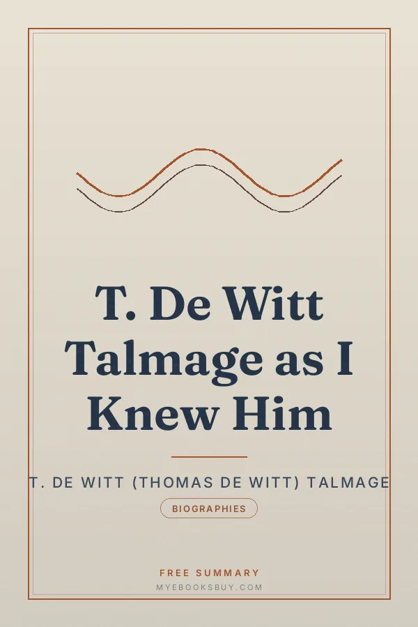 Cover of T. De Witt Talmage as I Knew Him