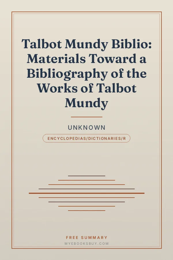 Cover of Talbot Mundy Biblio: Materials Toward a Bibliography of the Works of Talbot Mundy