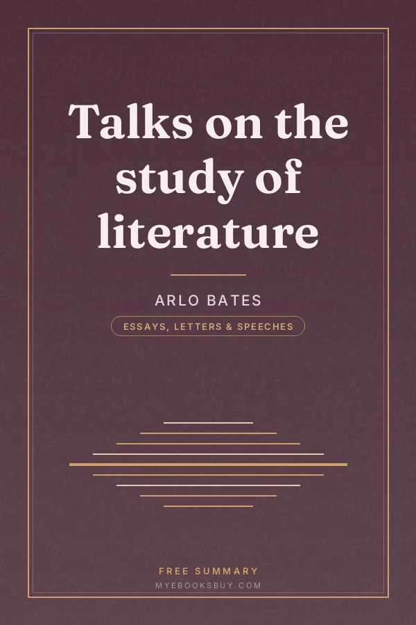 Cover of Talks on the study of literature