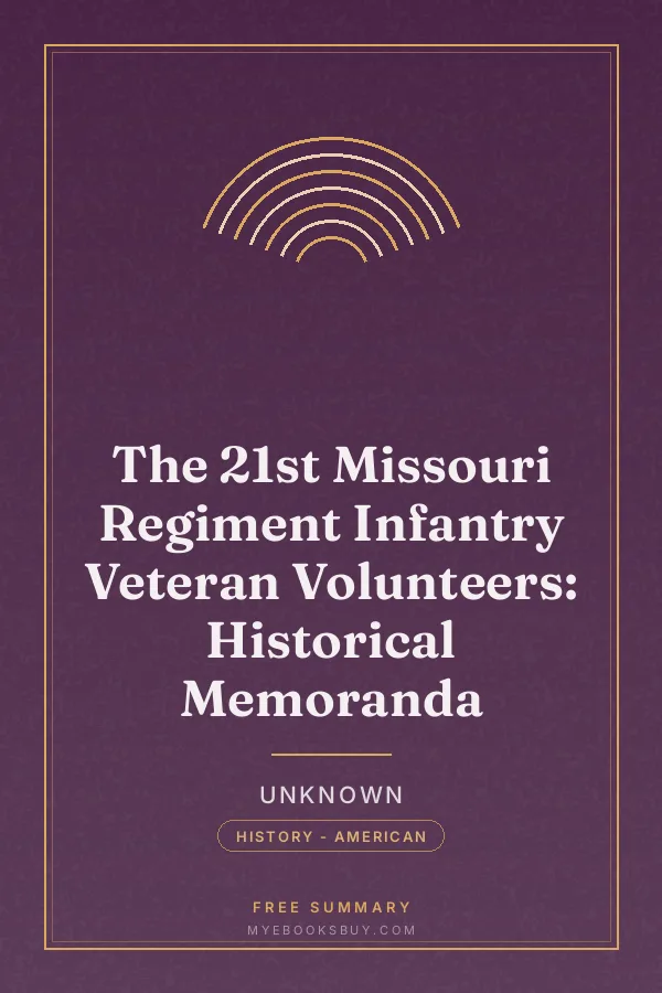 Cover of The 21st Missouri Regiment Infantry Veteran Volunteers: Historical Memoranda