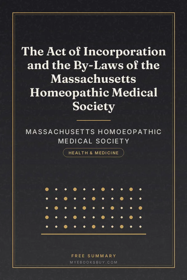 Cover of The Act of Incorporation and the By-Laws of the Massachusetts Homeopathic Medical Society