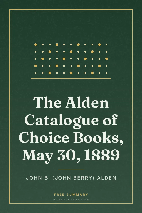 Cover of The Alden Catalogue of Choice Books, May 30, 1889