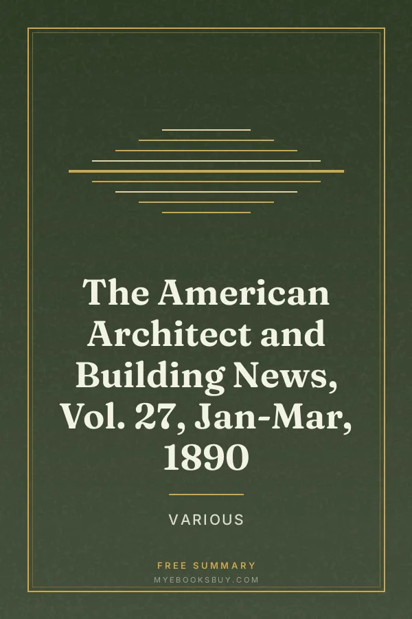 Cover of The American Architect and Building News, Vol. 27, Jan-Mar, 1890