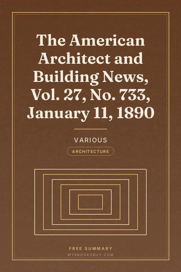 Cover of The American Architect and Building News, Vol. 27, No. 733, January 11, 1890