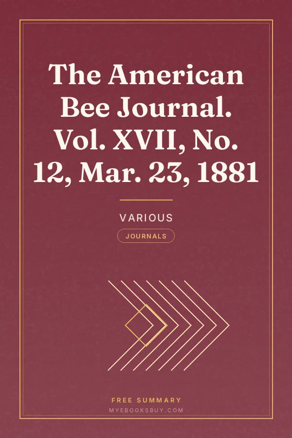 Cover of The American Bee Journal. Vol. XVII, No. 12, Mar. 23, 1881