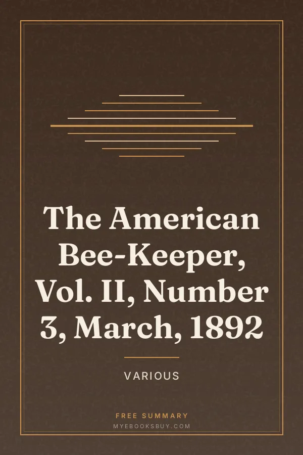 Cover of The American Bee-Keeper, Vol. II, Number 3, March, 1892