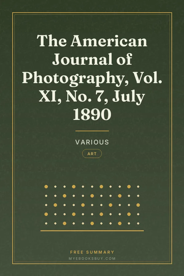 Cover of The American Journal of Photography, Vol. XI, No. 7, July 1890