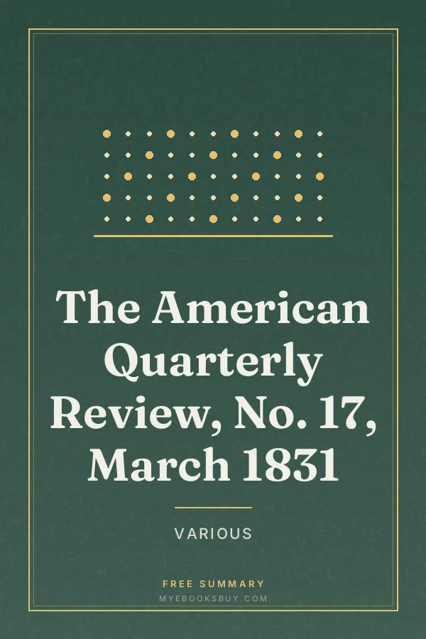 Cover of The American Quarterly Review, No. 17, March 1831