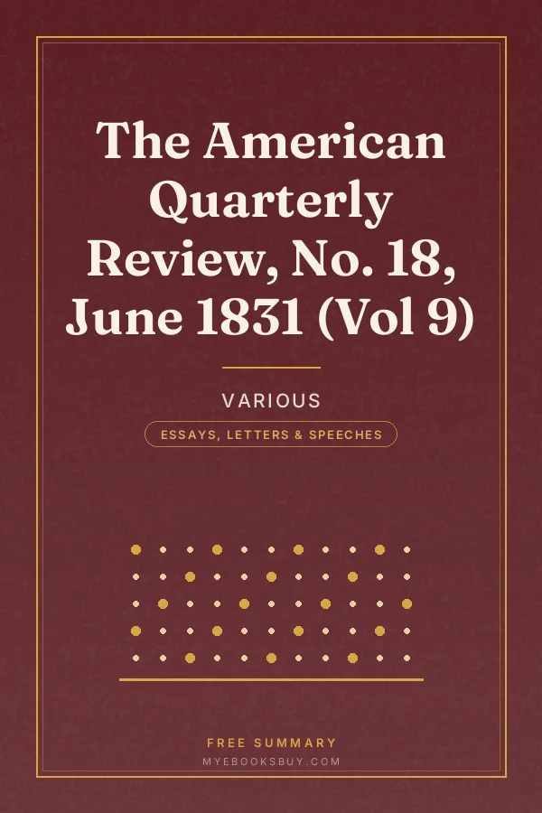 Cover of The American Quarterly Review, No. 18, June 1831 (Vol 9)