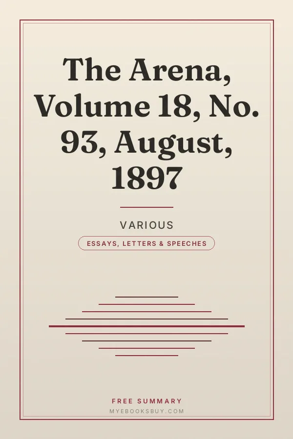 Cover of The Arena, Volume 18, No. 93, August, 1897