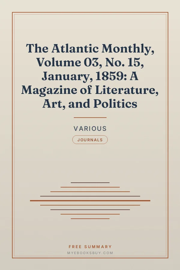 Cover of The Atlantic Monthly, Volume 03, No. 15, January, 1859: A Magazine of Literature, Art, and Politics