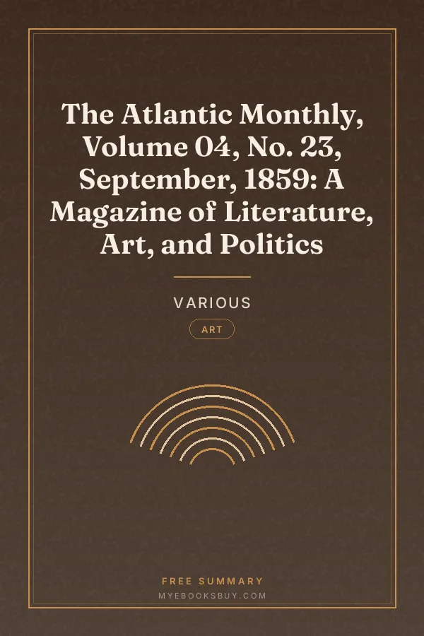 Cover of The Atlantic Monthly, Volume 04, No. 23, September, 1859: A Magazine of Literature, Art, and Politics