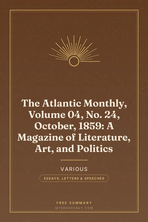 Cover of The Atlantic Monthly, Volume 04, No. 24, October, 1859: A Magazine of Literature, Art, and Politics