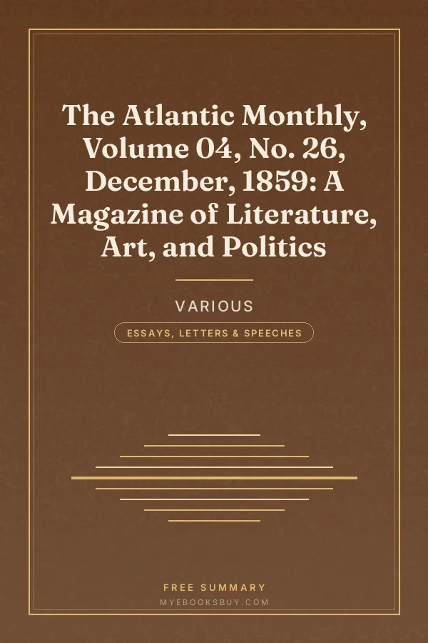 Cover of The Atlantic Monthly, Volume 04, No. 26, December, 1859: A Magazine of Literature, Art, and Politics