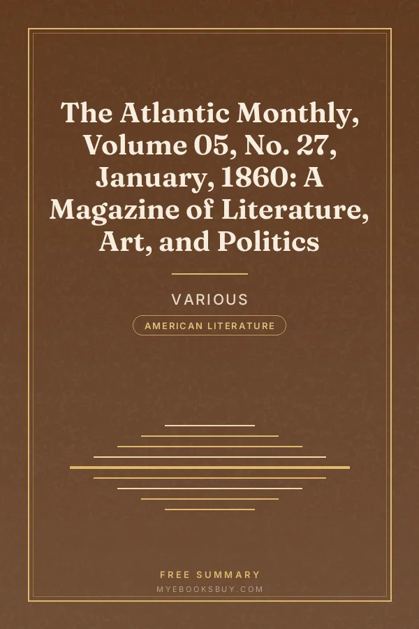 Cover of The Atlantic Monthly, Volume 05, No. 27, January, 1860: A Magazine of Literature, Art, and Politics