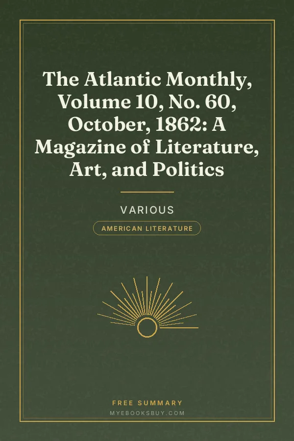 Cover of The Atlantic Monthly, Volume 10, No. 60, October, 1862: A Magazine of Literature, Art, and Politics