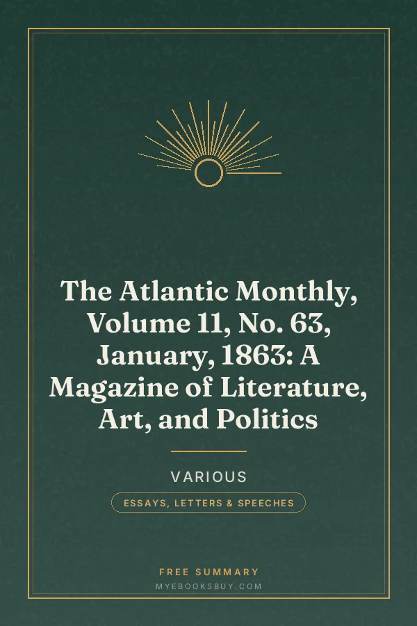 Cover of The Atlantic Monthly, Volume 11, No. 63, January, 1863: A Magazine of Literature, Art, and Politics