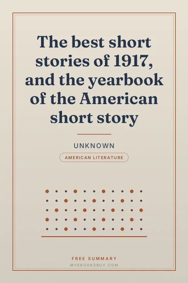 Cover of The best short stories of 1917, and the yearbook of the American short story