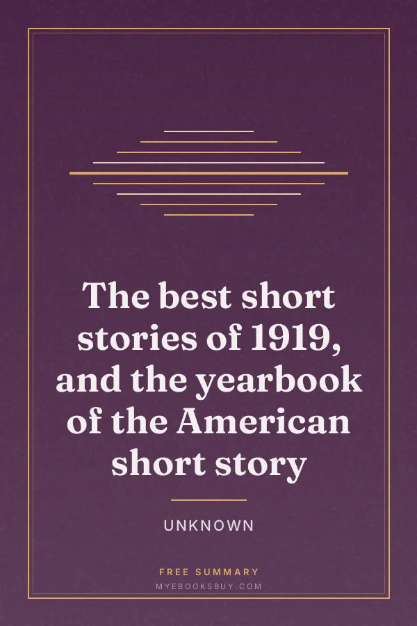 Cover of The best short stories of 1919, and the yearbook of the American short story