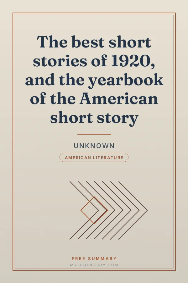 Cover of The best short stories of 1920, and the yearbook of the American short story