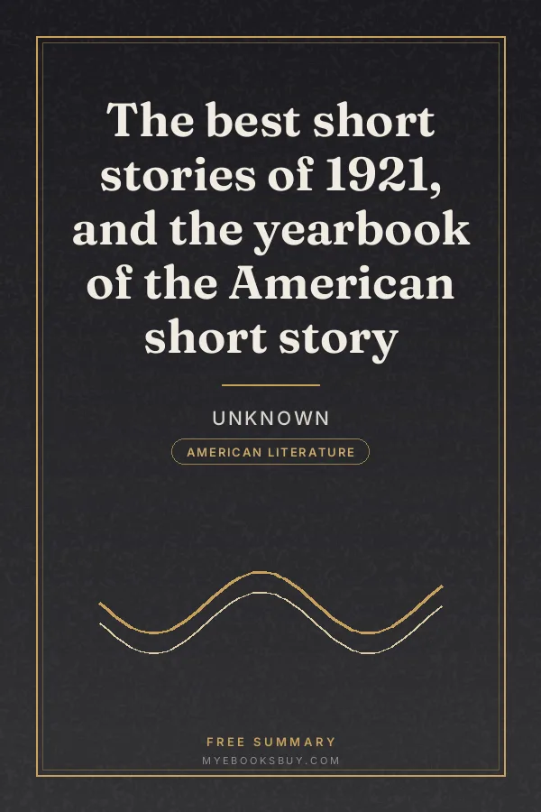 Cover of The best short stories of 1921, and the yearbook of the American short story