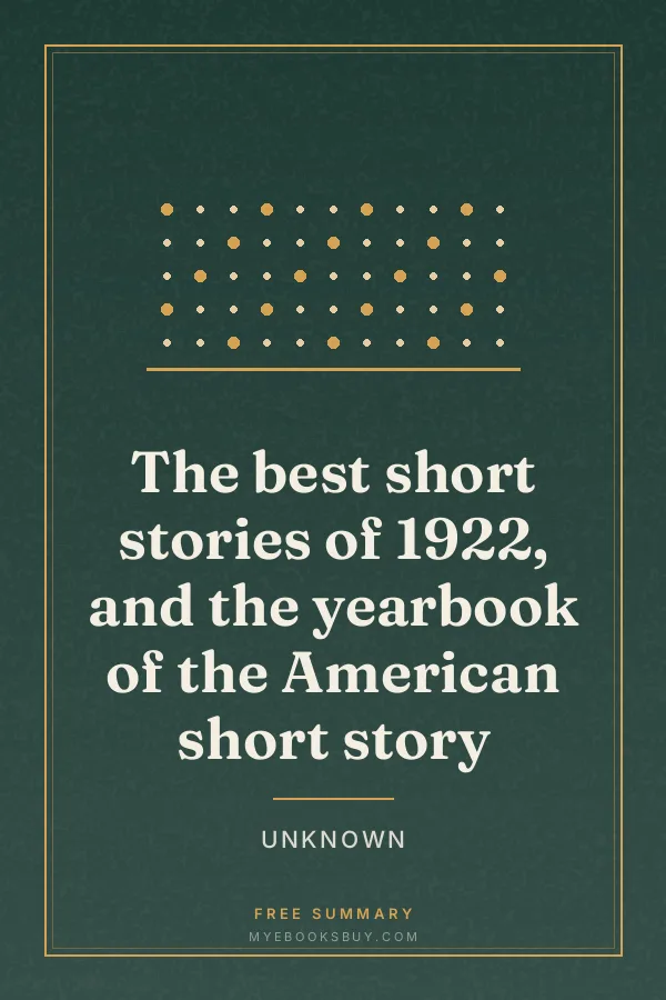 Cover of The best short stories of 1922, and the yearbook of the American short story