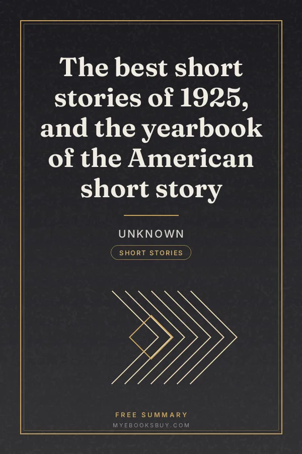 Cover of The best short stories of 1925, and the yearbook of the American short story