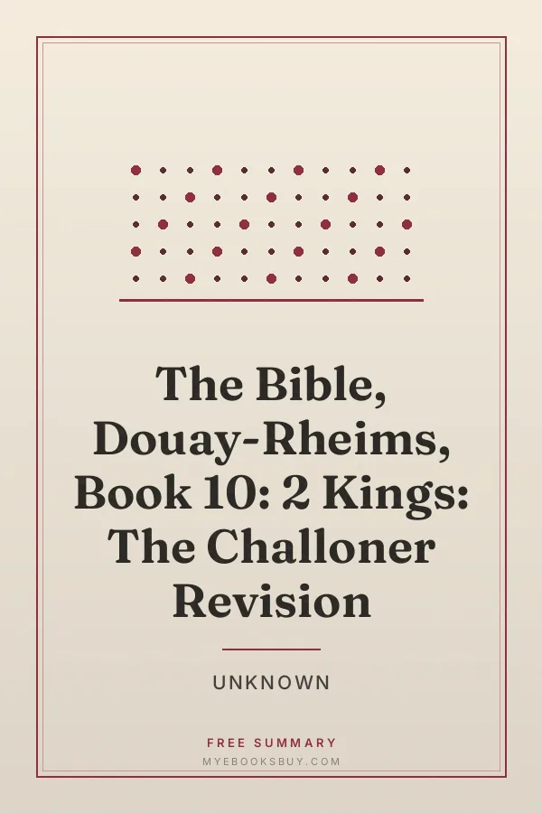 Cover of The Bible, Douay-Rheims, Book 10: 2 Kings: The Challoner Revision