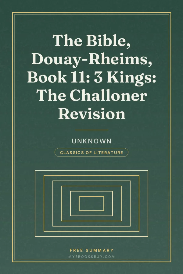 Cover of The Bible, Douay-Rheims, Book 11: 3 Kings: The Challoner Revision