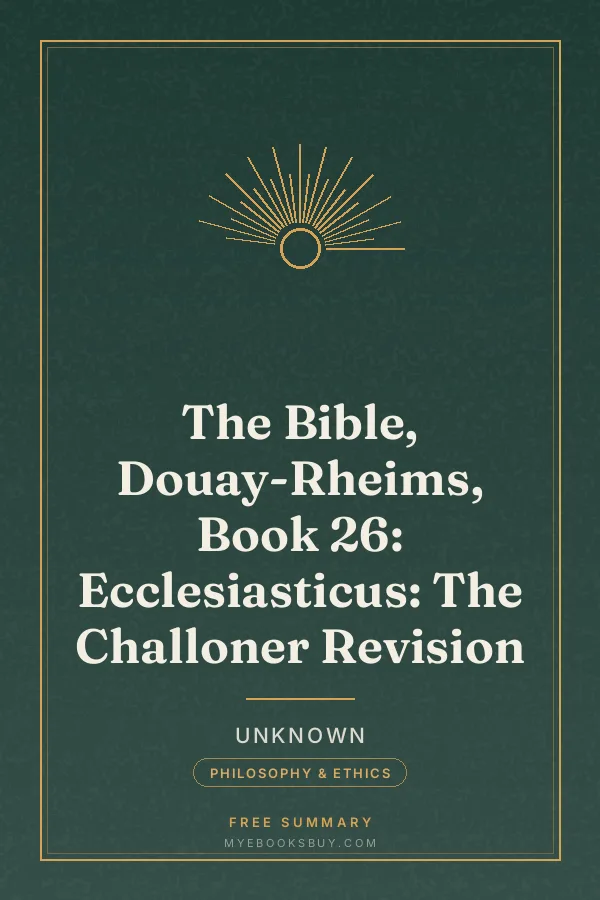 Cover of The Bible, Douay-Rheims, Book 26: Ecclesiasticus: The Challoner Revision