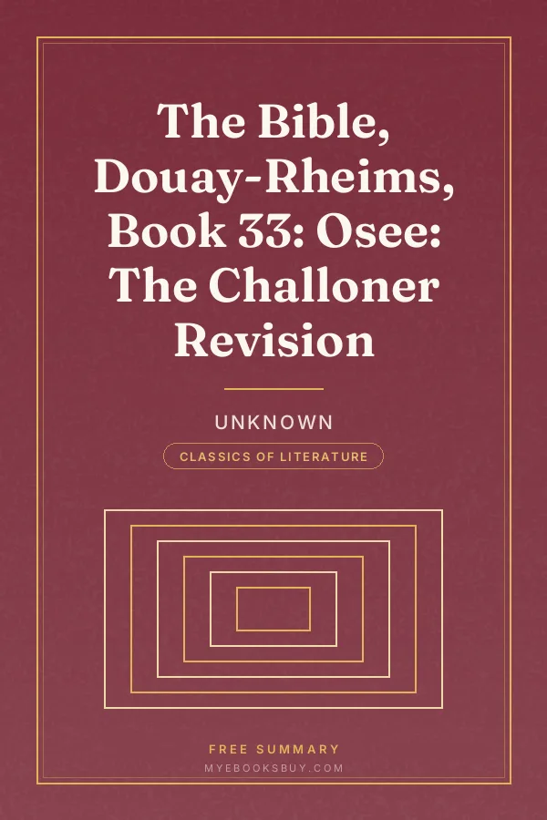 Cover of The Bible, Douay-Rheims, Book 33: Osee: The Challoner Revision
