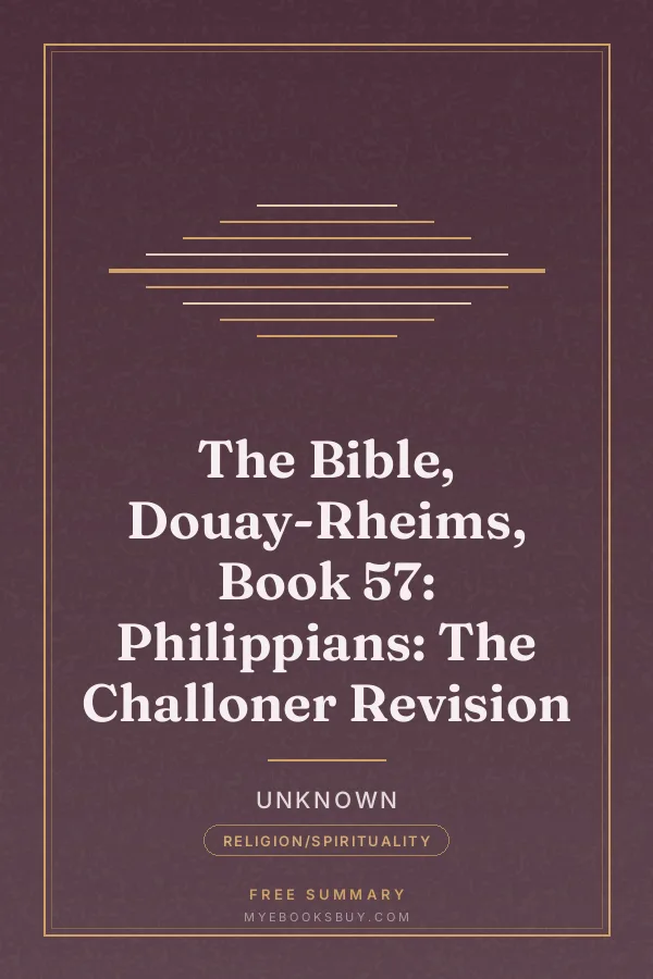 Cover of The Bible, Douay-Rheims, Book 57: Philippians: The Challoner Revision