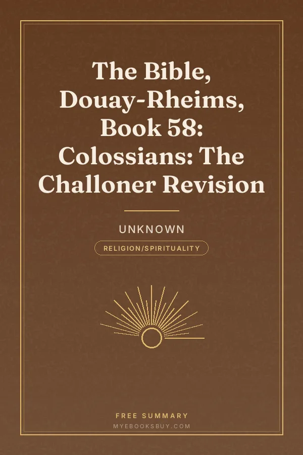 Cover of The Bible, Douay-Rheims, Book 58: Colossians: The Challoner Revision