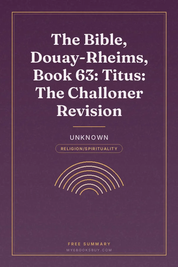 Cover of The Bible, Douay-Rheims, Book 63: Titus: The Challoner Revision
