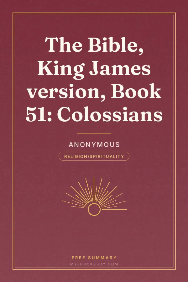 Cover of The Bible, King James version, Book 51: Colossians