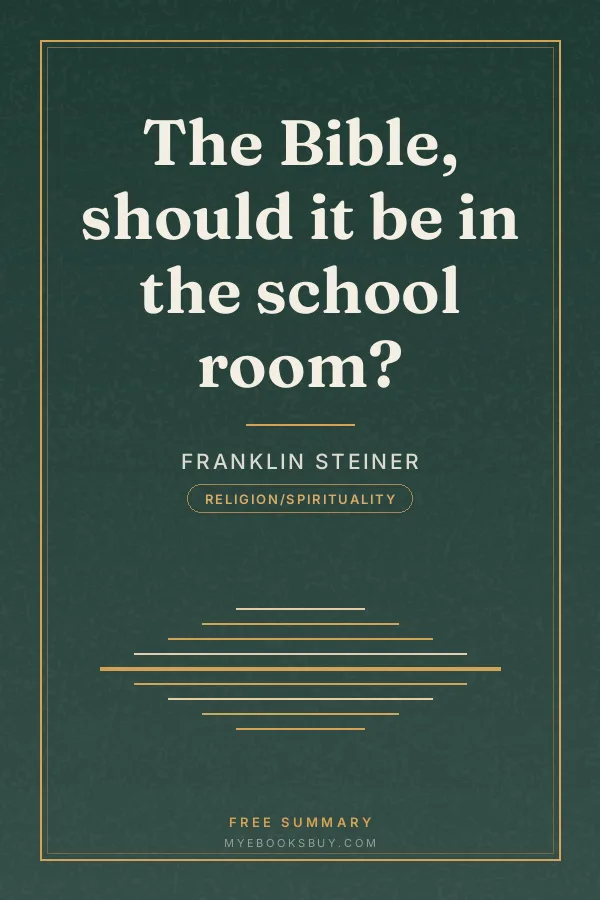 Cover of The Bible, should it be in the school room?
