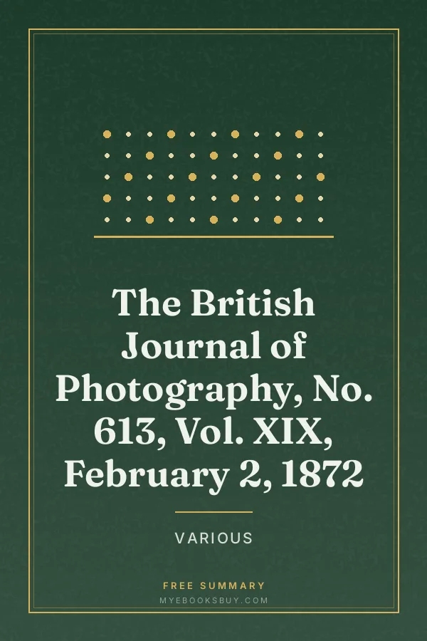 Cover of The British Journal of Photography, No. 613, Vol. XIX, February 2, 1872