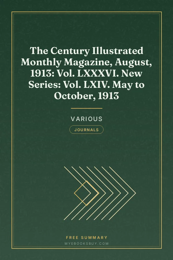 Cover of The Century Illustrated Monthly Magazine, August, 1913: Vol. LXXXVI. New Series: Vol. LXIV. May to October, 1913