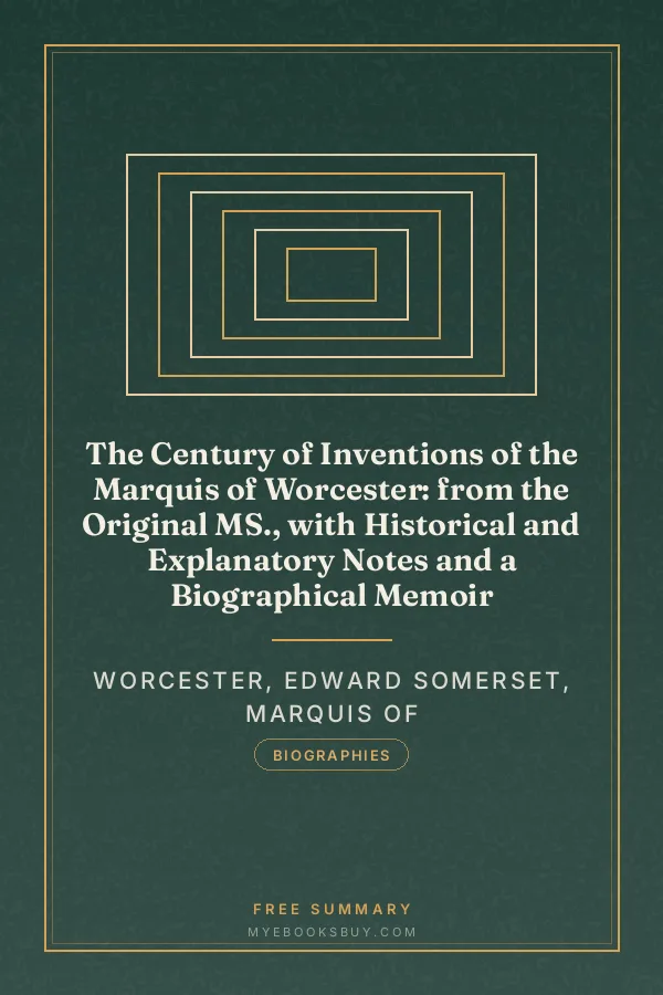 Cover of The Century of Inventions of the Marquis of Worcester: from the Original MS., with Historical and Explanatory Notes and a Biographical Memoir