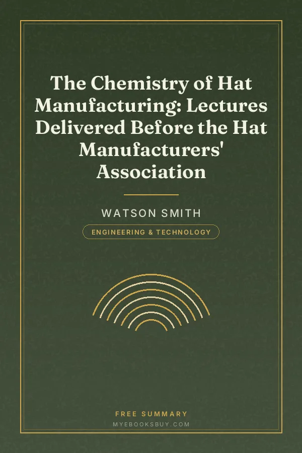 Cover of The Chemistry of Hat Manufacturing: Lectures Delivered Before the Hat Manufacturers' Association