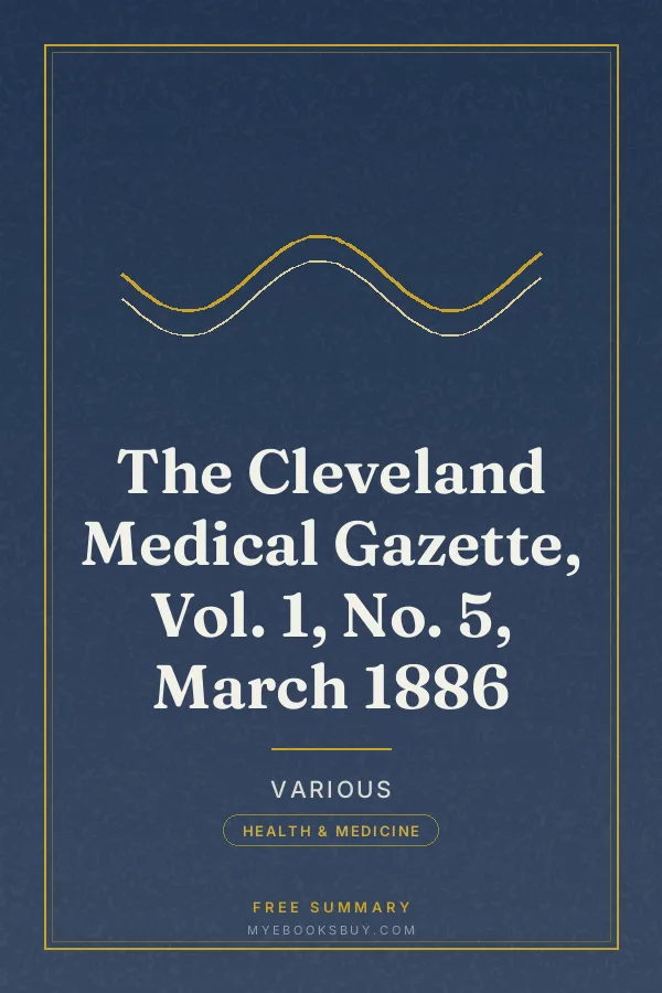Cover of The Cleveland Medical Gazette, Vol. 1, No. 5, March 1886