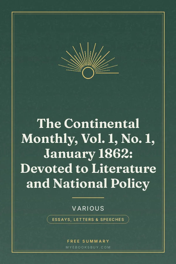 Cover of The Continental Monthly, Vol. 1, No. 1, January 1862: Devoted to Literature and National Policy
