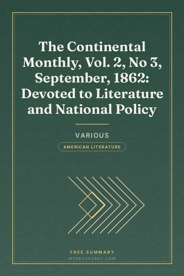 Cover of The Continental Monthly, Vol. 2, No 3, September, 1862: Devoted to Literature and National Policy