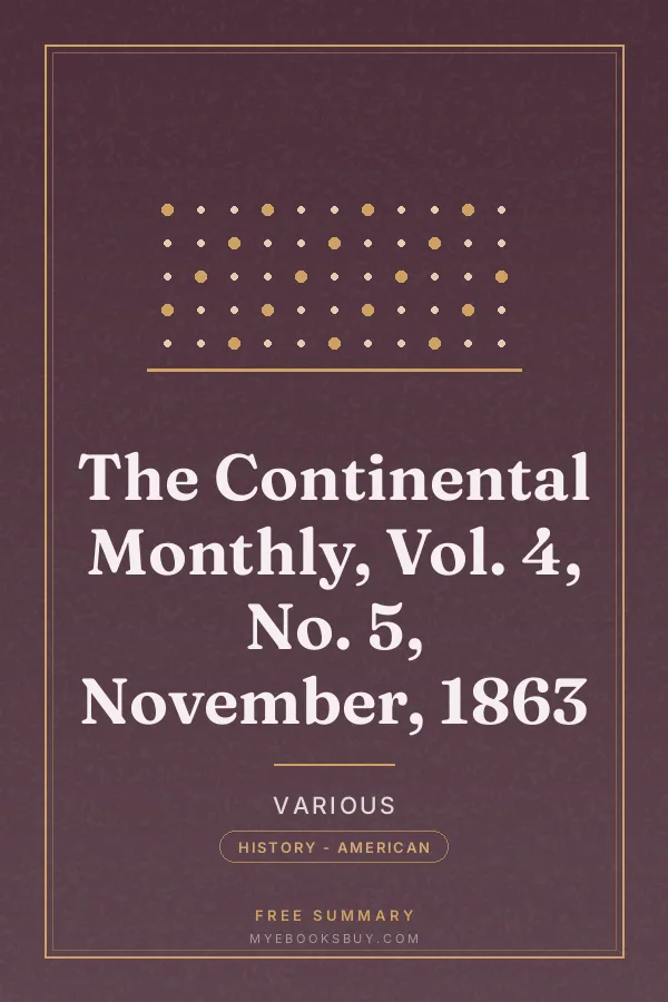 Cover of The Continental Monthly, Vol. 4, No. 5, November, 1863